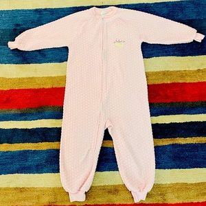 Vintage Carter’s “A Wicker Basket of Flowers” Petal Rose Pink Pajamas 🧺 🌸